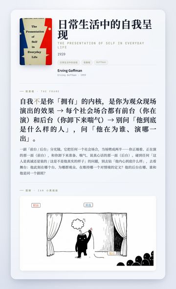 日常生活中的自我呈现 取景框卡